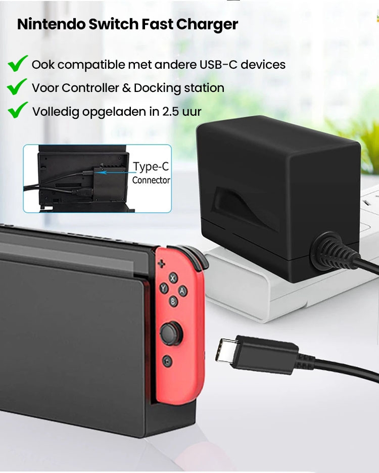 Overtreding Rubriek Onophoudelijk ᐅ • GO SOLID! Nintendo Switch Oplader - voor Nintendo Switch Controller &  Dock | Eenvoudig bij Opladers.nl