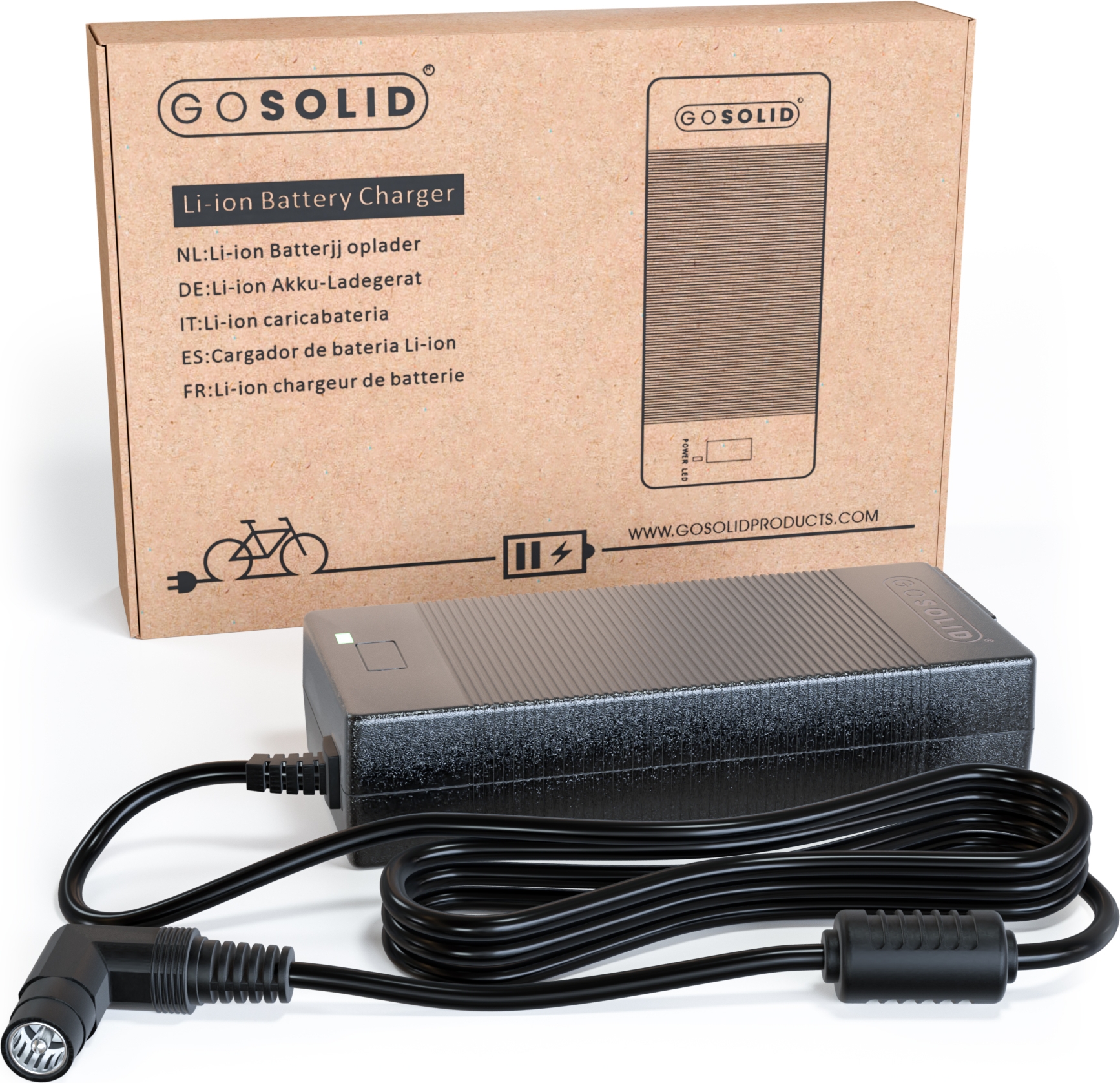 Cursus Goed amplitude ᐅ • GO SOLID! Oplader Elektrische Fiets - 42V 2A met 1-polige plug |  Eenvoudig bij Opladers.nl